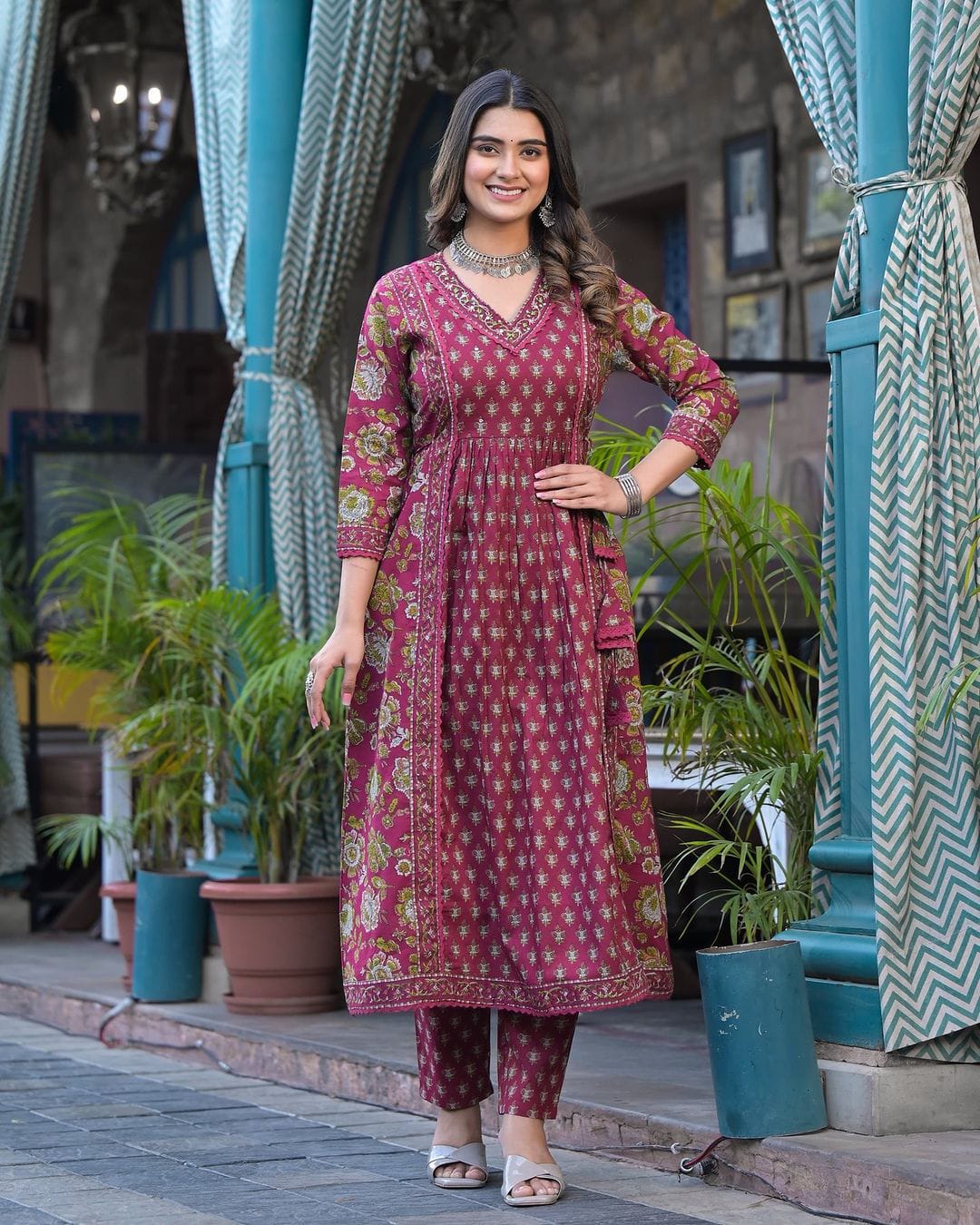 Akshar Afghani Printed Cotton Kurti With Bottom Dupatta Wholesale Clothing Distributors In India